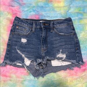 Distressed Denim Shorts